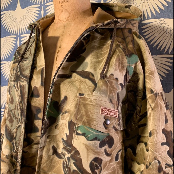 Hodgman Jackets \u0026 Coats | Vtg Hodgman Woods Camouflage PVC Raincoat Trench | Color: Brown/Green | Size: L | Thing_Finder's Closet